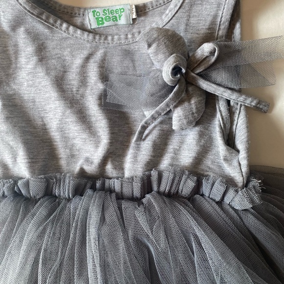 To Sleep Bear, Gray Frilly Dress - 12 Months - Picture 2 of 3